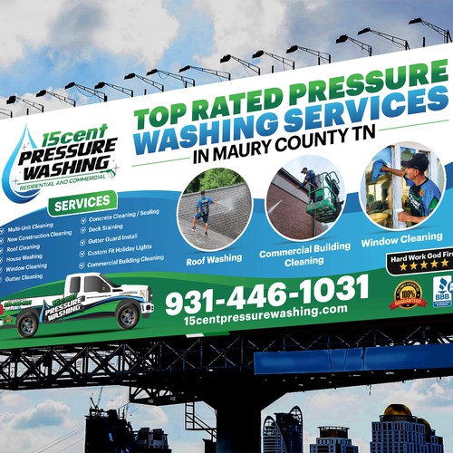 Modern Pressure Washing Billboard Design by SoftSkills