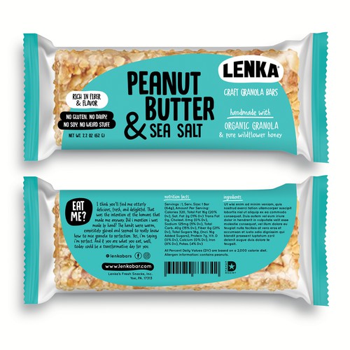 MishkaBooo designさんのCraft Granola Bar Packaging for Millennialsデザイン