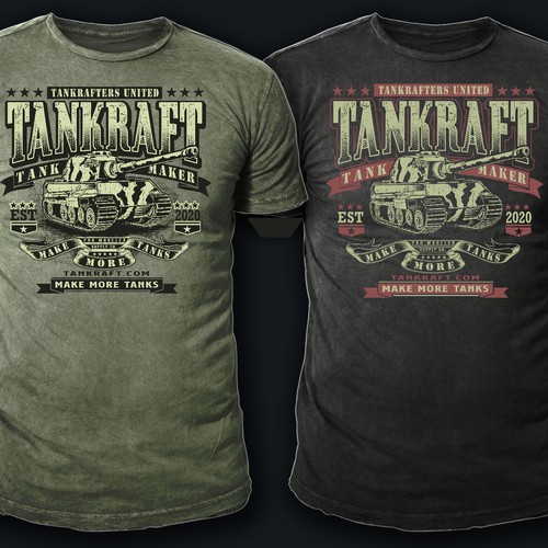 Vintage Look Tiger Tank T-Shirt Illustration Design by *DCLA*