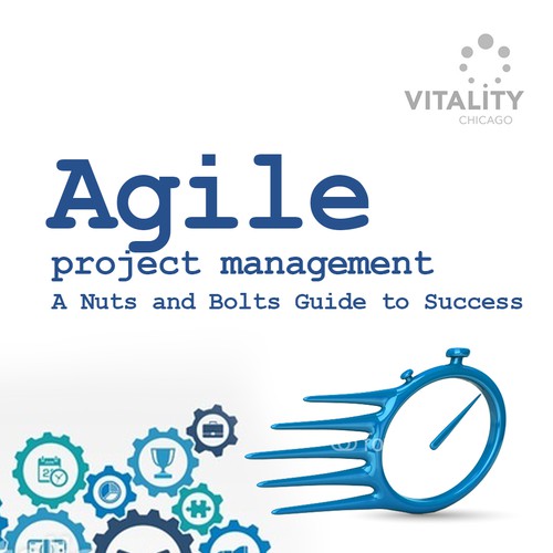 Design a creative and professional book cover for a book on Agile Project Management.  Design by pop ● design