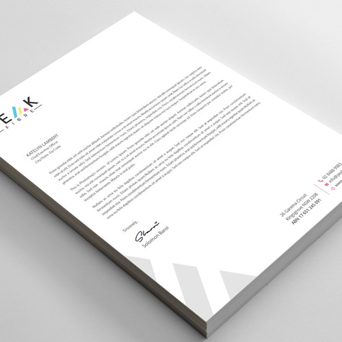 Creative, slick, professional Stationary for New Brand - Peak Fibre - Design by TanLearn