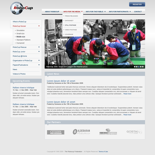 Design di RoboCup Website Design (home + sub) di deleted-243971