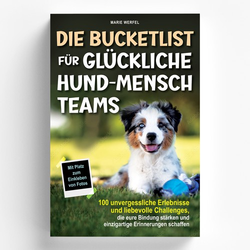 Design a harmonious, cute cover for a dog & human bucketlist Design by elQue.design