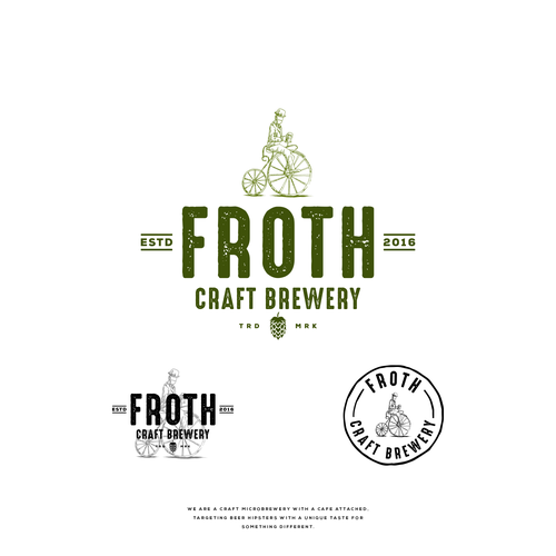 Create a distinctive hipster logo for Froth Craft Brewery Diseño de M E L O