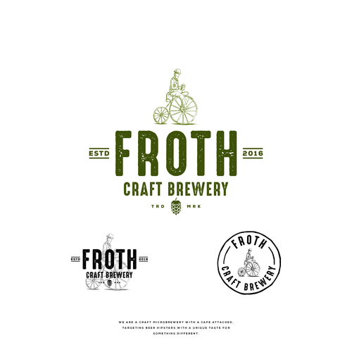 Create a distinctive hipster logo for Froth Craft Brewery Réalisé par M E L O