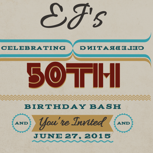 We need a logo for my friend EJ's 50th birthday bash Design by nanashahir