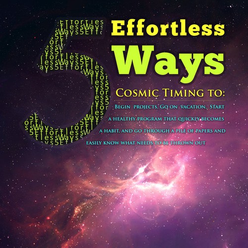 Book cover - 5 Effortless Ways - cosmic timing to begin projects, go on vacation.... etc Design by AsceticDesigners