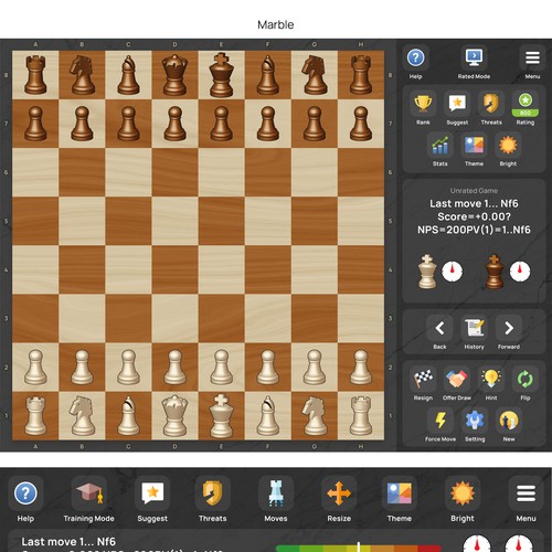 iPad Chess App - Polishing project. See PSD. Design by Harry K.