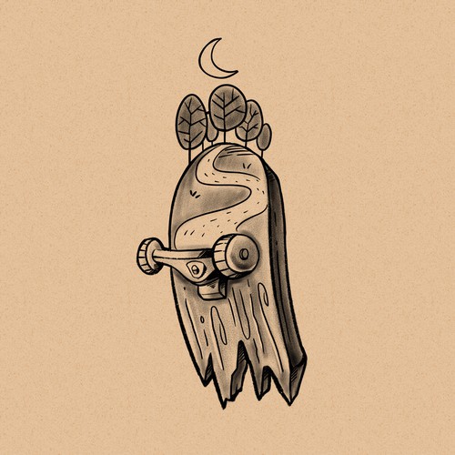 Skateboard Tattoo Design by Pcat007