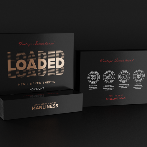 Men's Dryer Sheet Box Design Contest Design by podbara