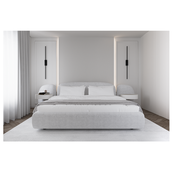 Design by modus ponens titled "Modern minimalist master bedroom design and visualization"