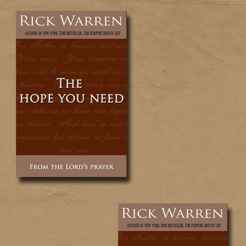 Design Rick Warren's New Book Cover Design por TouchofHoneyDPP