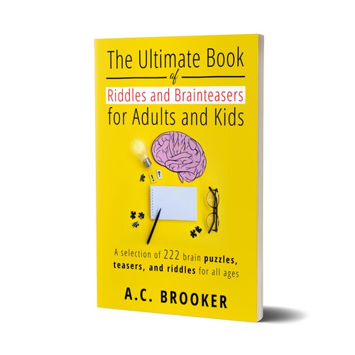 Design an eye catching cover for a book on riddles and brain teasers for adults Design by D sign Master