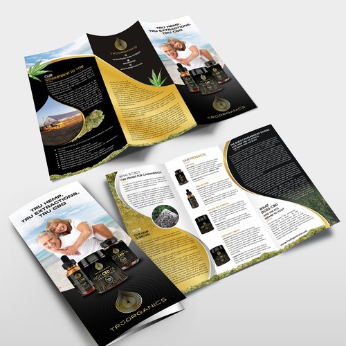 Create a brochure for Tru Organics High CBD Hemp Oil Products