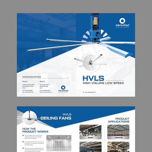 Aerauliqa needs a brochure for HVLS ceiling fans Design by Orinoco™