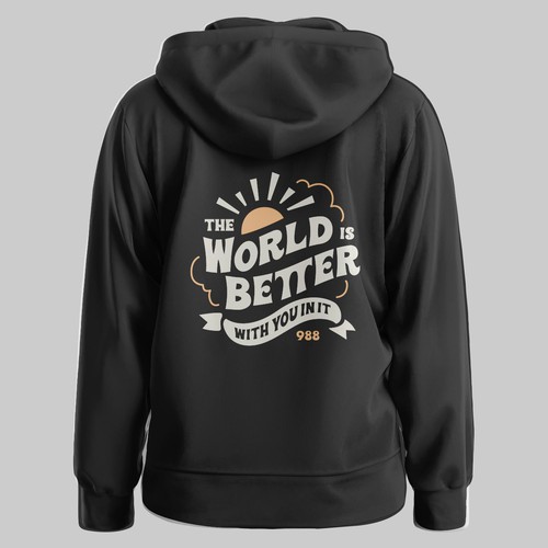 'The World Is Better With You In It' typographic illustration for sweatshirt Design by doniel