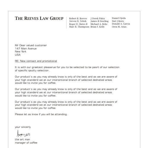 Sample Law Firm Letterhead