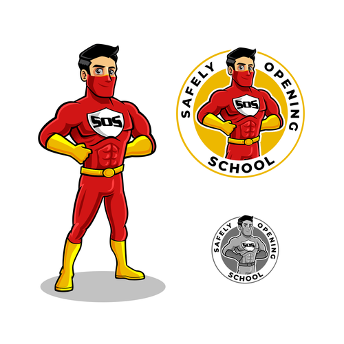 Logo for a group of Super Hero's working to get Kids back to school Design by Mouser®