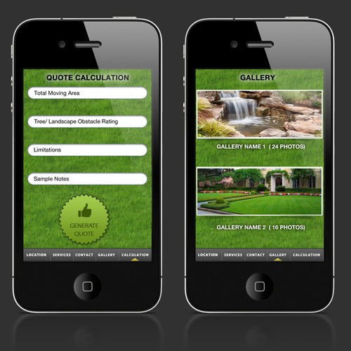 mobile app design for Beautiful Dirt Landscaping Services Design by zakazky