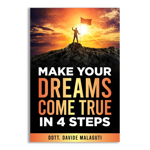 Copertina efficace per il libro: Realizza i tuoi sogni in 4 mosse Design by Unboxing Studio