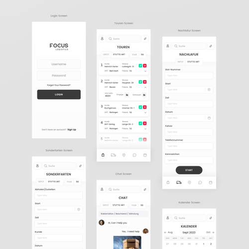 Gestalte eine App um eine bessere Übersicht und Struktur in unseren Betrieb zu bekommen Design by A N S Y S O F T