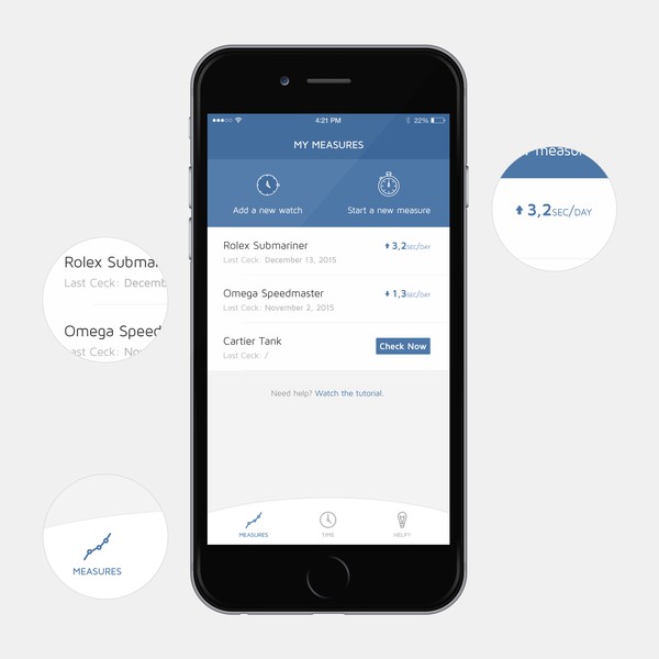 Watch Measurements App Design