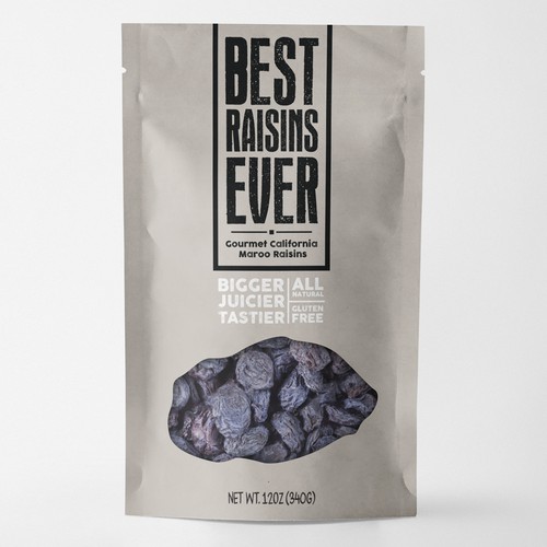 Best Raisins Ever - package design for PREMIUM raisins-ontwerp door EM180