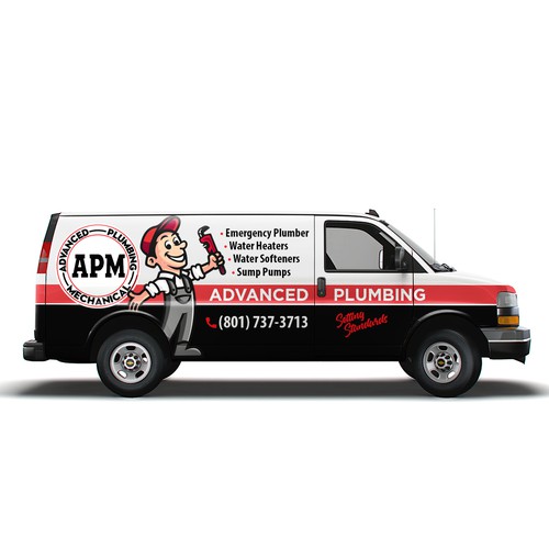 Looking for an eye catching Plumber van wrap Design by Art Mahno ✔