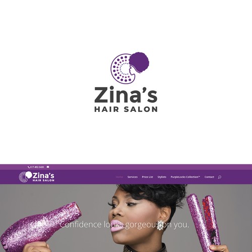 コンペ「Showcase African Heritage and Glamour for Zina's Hair Salon Logo」のデザイン by designbyleveeさん 