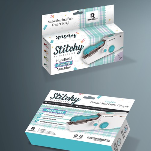 Create Packaging for Moden Handheld Sewing Machine Design by Vitalio7in