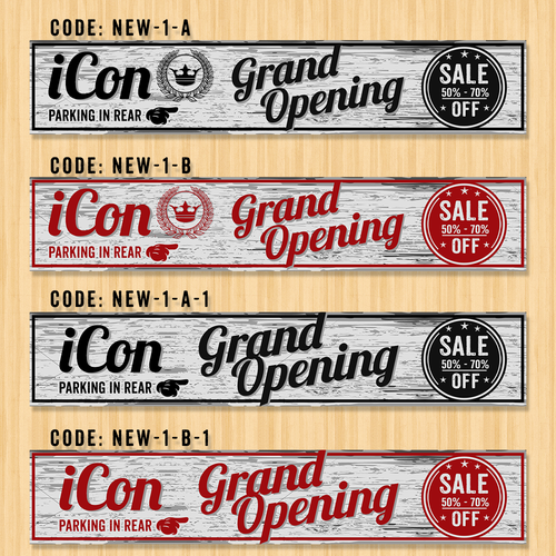 CASUAL STREET WEAR CLOTHING STORE GRAND OPENING SIGN Design by miminoo