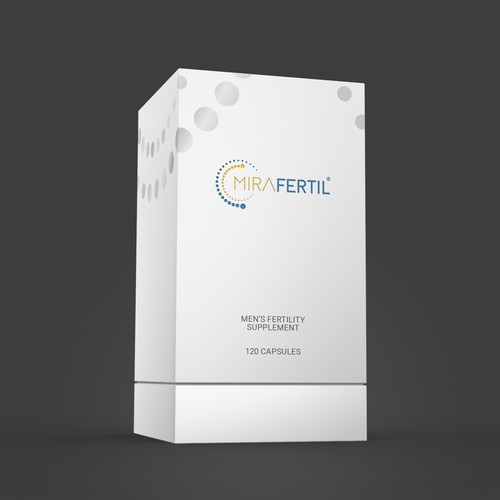 a box for male reproductive supplement improves sperm quality that look professional yet luxurious Design by CK Graphic