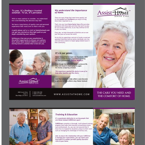 Brochure Presentation Folder For Senior Home Care Service
