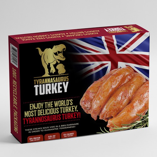 TYRANNOSAURUS TURKEY BREASTS - POWERFUL PACKAGING NEEDED! Design by ted191 dexign