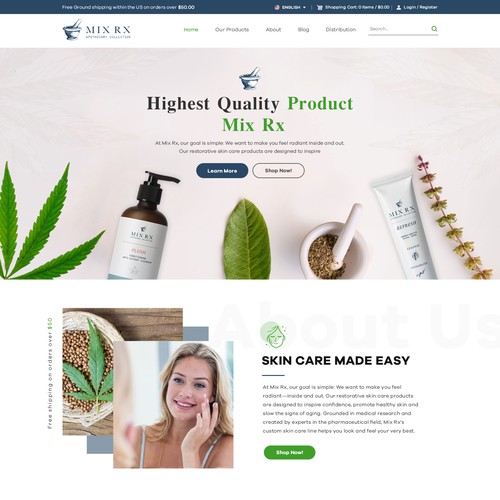 CBD Oil site WordPress theme design contest