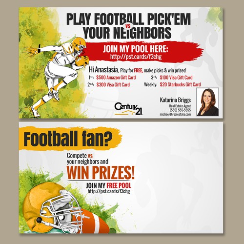 Design a post card for an (american) football pick'em pool