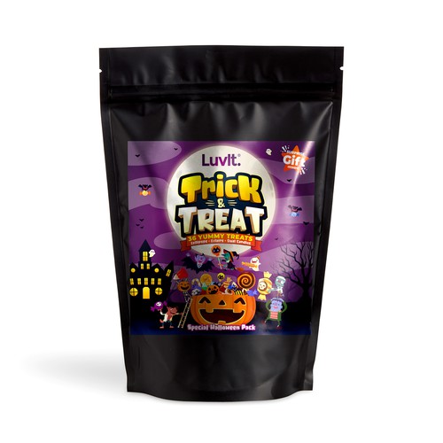 Design a cute Halloween Special Edition Kids Pack for a confectionary brand Design by Wilson8a