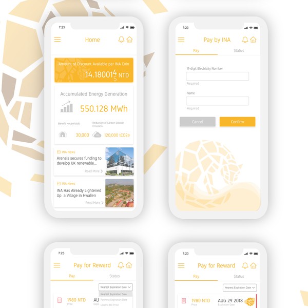 Design by Kris Design titled "INA Pay Application"