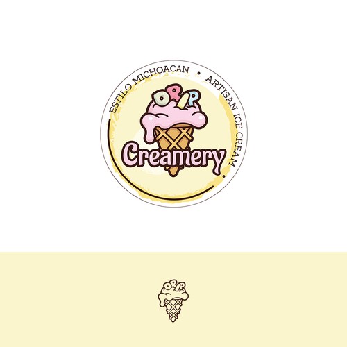 Design a hipster modern logo for an ice cream shop that people will melt for. Diseño de AR3Designs