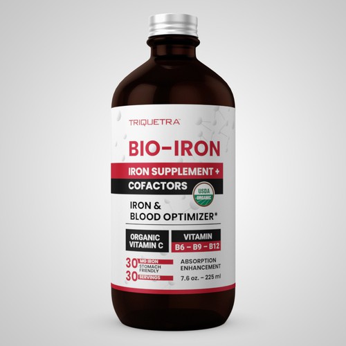 BioIron - Liquid Iron Supplement Front of Label Design Design by Pice Wilf