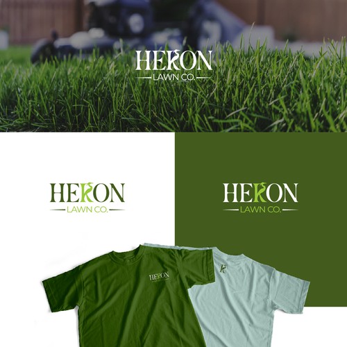 Modern Lawn Care Business with Heron Design by Has_san99