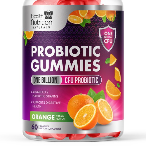 Design Healthy Probiotic Gummies Label needed for Health Nutrition di GayanMH