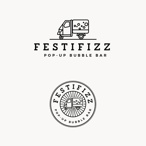 Logo for a pop-up bubble bar - FestiFizz Design by CBT