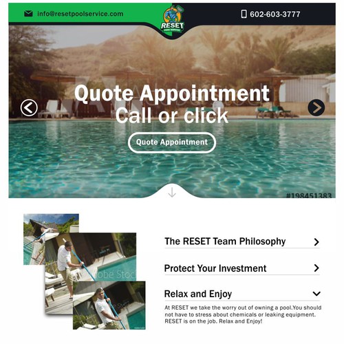 Pool Service Website for Heroes of Pool Industry Design by David Jispace