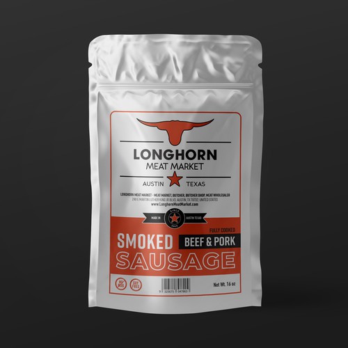 Smoked Sausage Label Design by BCBranding