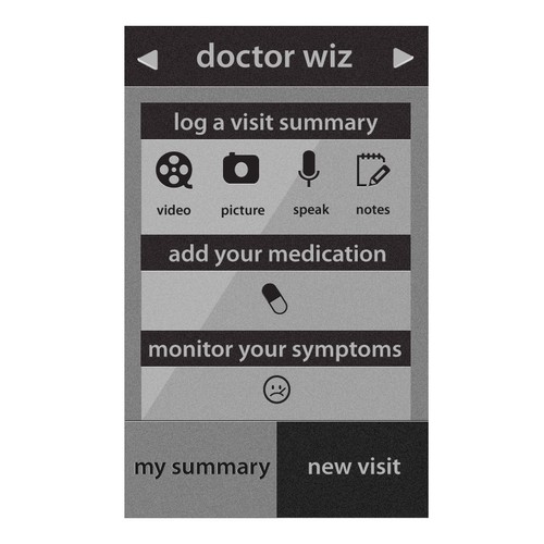 Help DoctorWiz with home screen for an iphone app Diseño de freelancerdia