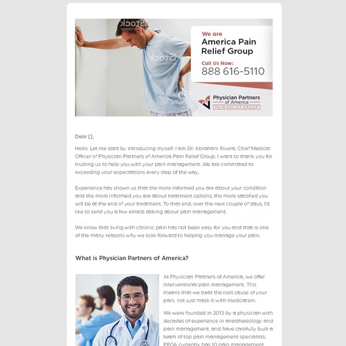 Design a Pain Management DRIP EMAIL Campain TEMPLATE Design by adhikeryjstu