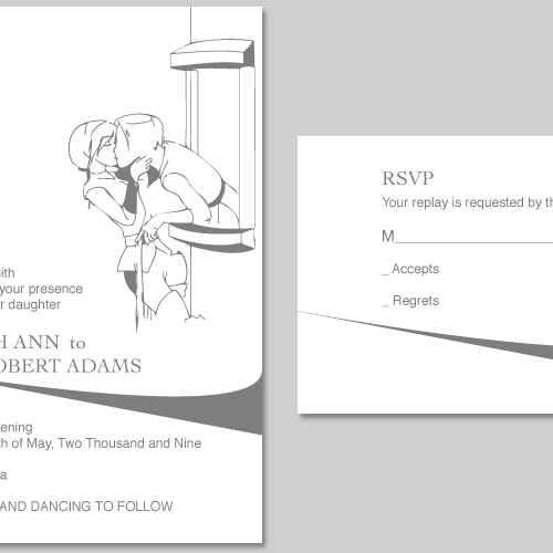 Letterpress Wedding Invitations Design por andu