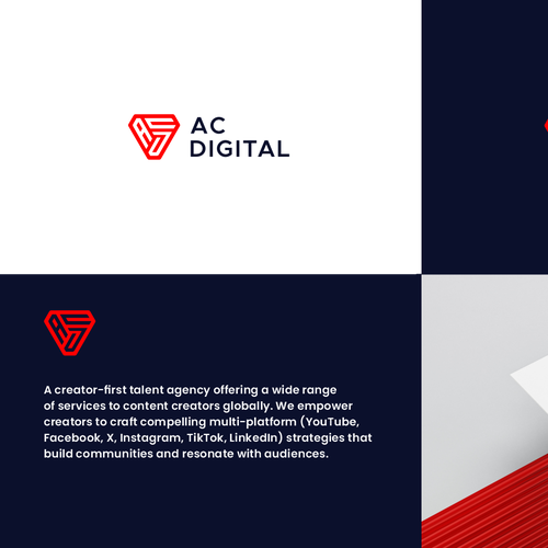 A new content creator first talent agency logo & brand guide Design by Delmastd