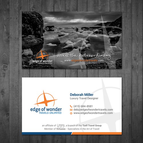 Create a card that exudes the awesomeness of luxury adventure travel Design by Tcmenk